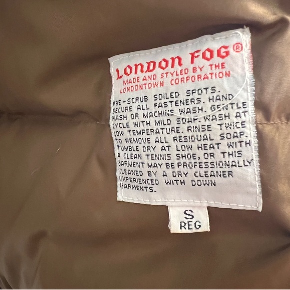 London Fog Down Parka Puffer Paisley Long Sleeve Zip Up Winter Jacket Size Small - Picture 12 of 12